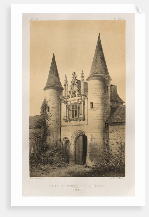 …Pl. 96, Porte du Prieuré de Torteval, 1860 by Victor Petit