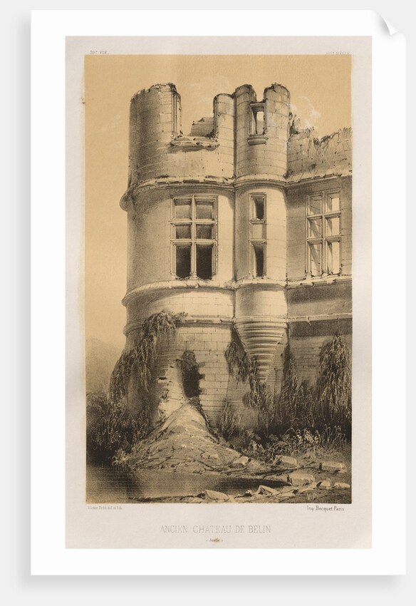 …Pl. 99, Ancien Château de Belin, 1860 by Victor Petit