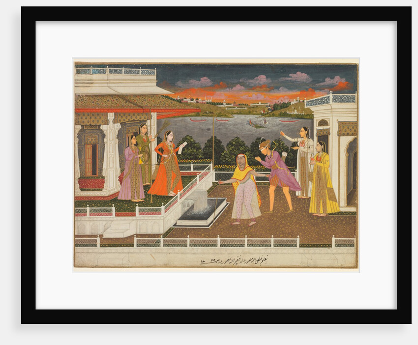 A blindfolded suitor is brought before a princess, 1755 by Fayzullah