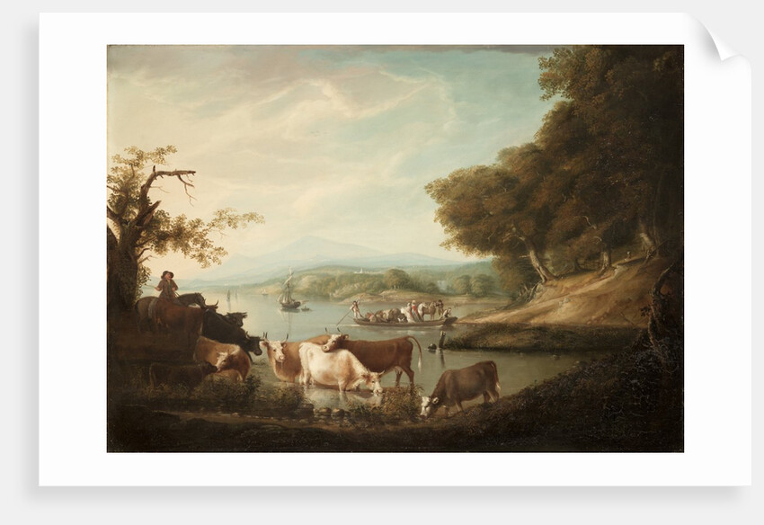 A Calm Watering Place--Extensive and Boundless Scene with Cattle, 1816 by Alvan Fisher