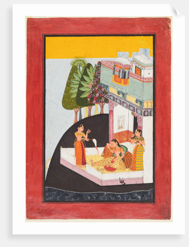 A Disconsolate Lady on a Terrace with Attendants, c. 1730 by Unknown