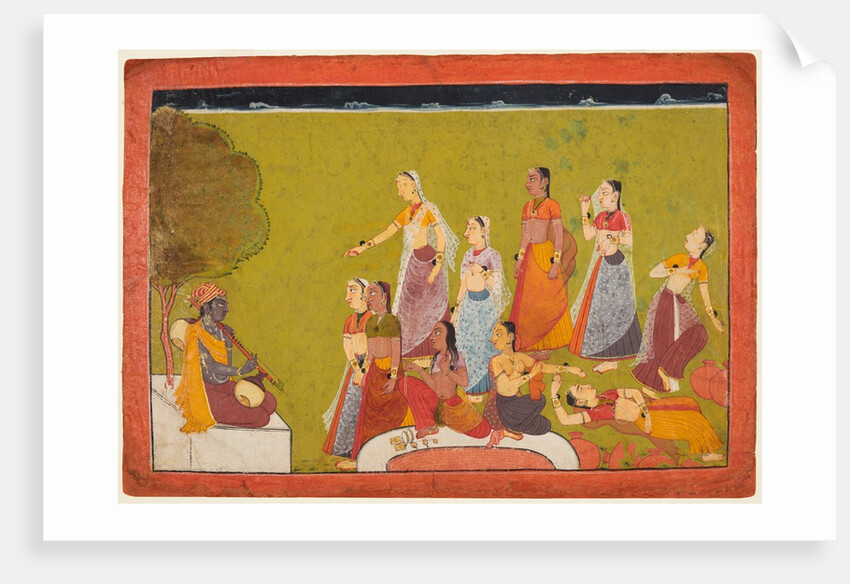 A group of women in ecstasy before before Madhava, from a Madhavanala Kamakandala series, c1700 by Unknown