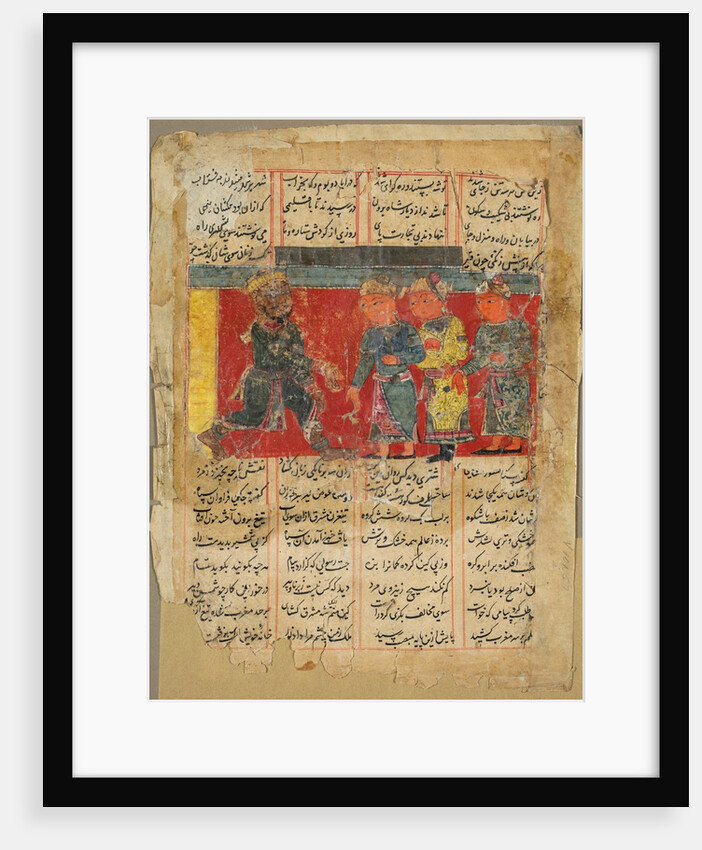 A King Receiving Three Men, page from the Khamsa of Amir Khusrau Dihlavi, 1450-1500 by Unknown