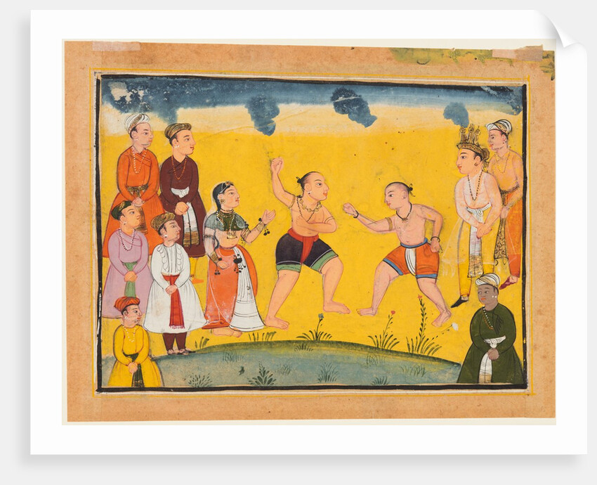 A page from the Mahabharata: Bhima fighting with Jayadratha, c. 1615 by Unknown