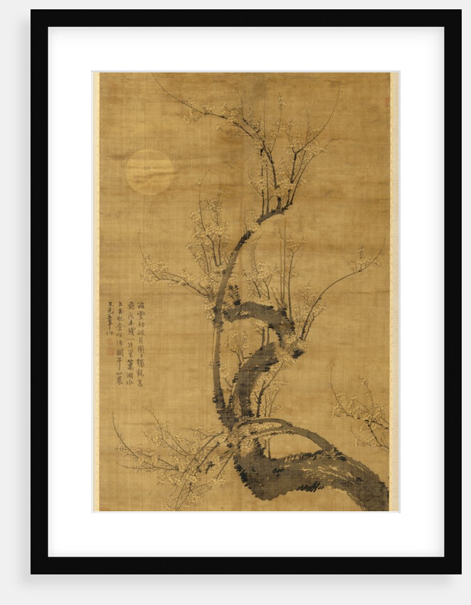 A Prunus in the Moonlight, 1300s by Wang Mian