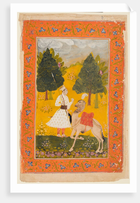 A Rajput Warrior with Camel, Possibly Maru Ragini from a Ragamala, 1650-80 by Unknown