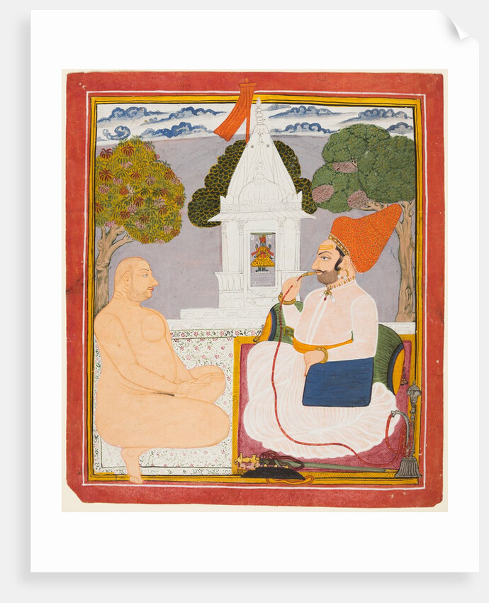 A Rathor Noble Visiting a Digambara holy man at a Vishnu Shrine, probably Baba Atmaram, c. 1760 by Unknown