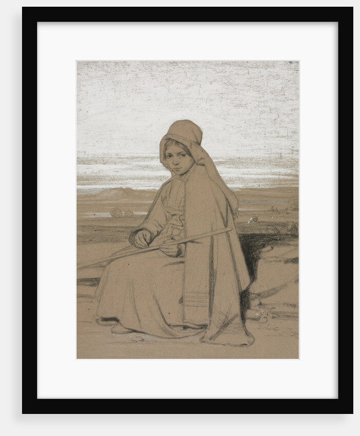 A Seated Shepherdess, 1800s by Jules Dupré