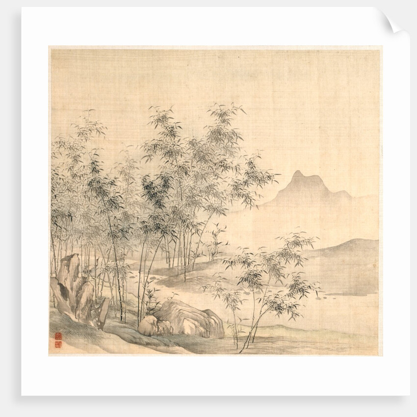 A Solitary Crane in the Bamboo Grove, early 1600s by Tao Hong