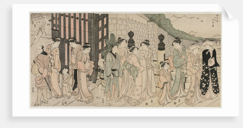 A Thousand Autumns, Ten Thousand Years on Tokiwa Bridge, early 1790s by Katsukawa Shuncho