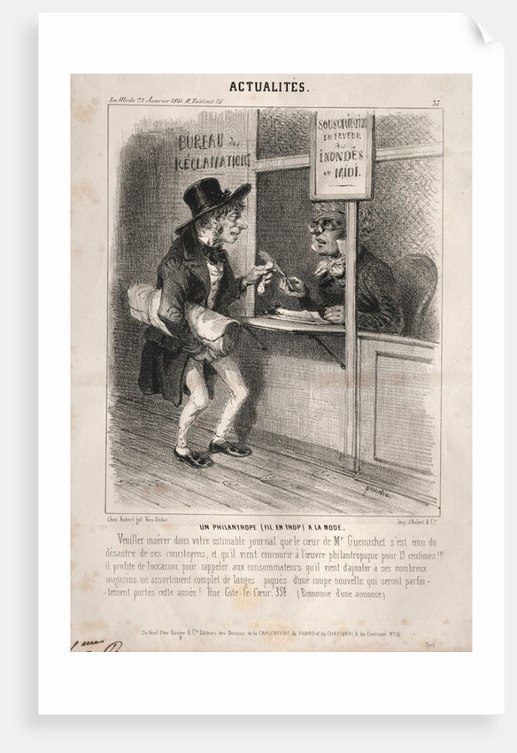 Actualités: Un Philantrope à la mode, 1841 by Clémente Pruche