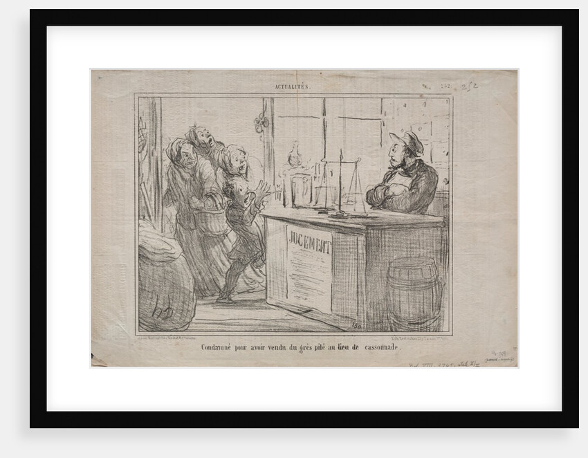 Actualities: Condemned for having sold a pile of sand instead of moist brown sugar, 1855 by Honoré Daumier