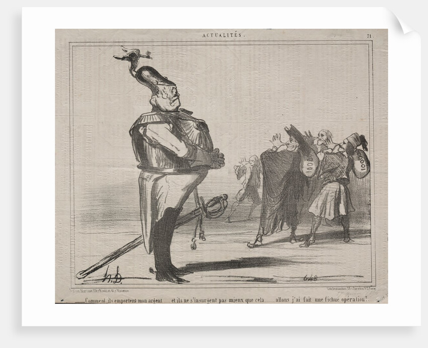 Actualities: Why are they taking away my money…, 1854 by Honoré Daumier