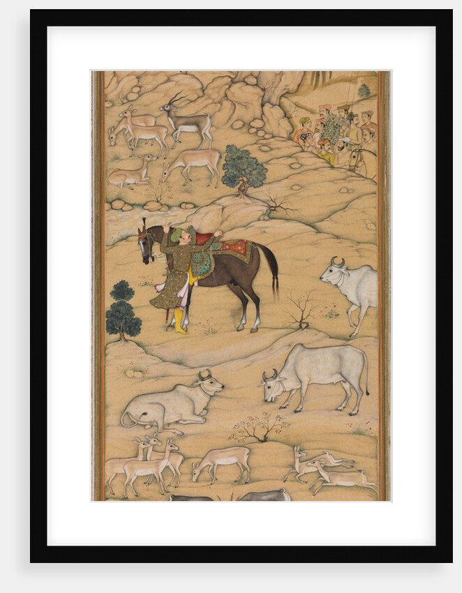 Akbar Mounting his Horse; page from the Chester Beatty Akbar Nama, 1605-07 by Sur Das Gujarati (attributed to)