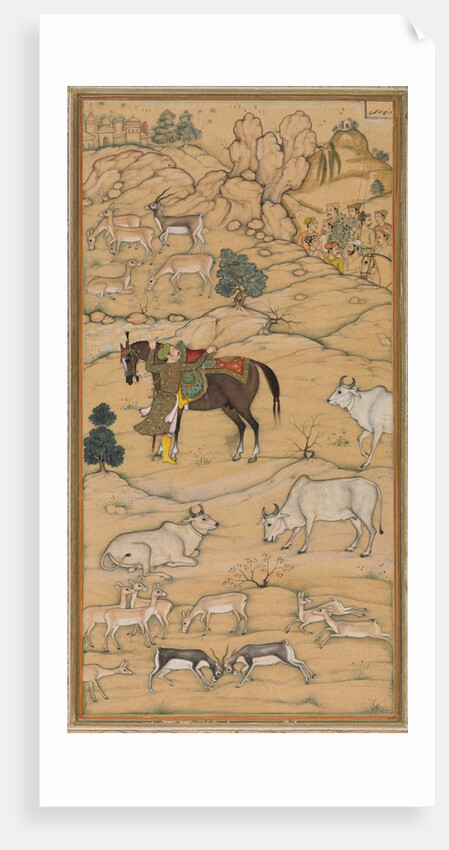 Akbar Mounting his Horse; page from the Chester Beatty Akbar Nama, 1605-07 by Sur Das Gujarati (attributed to)