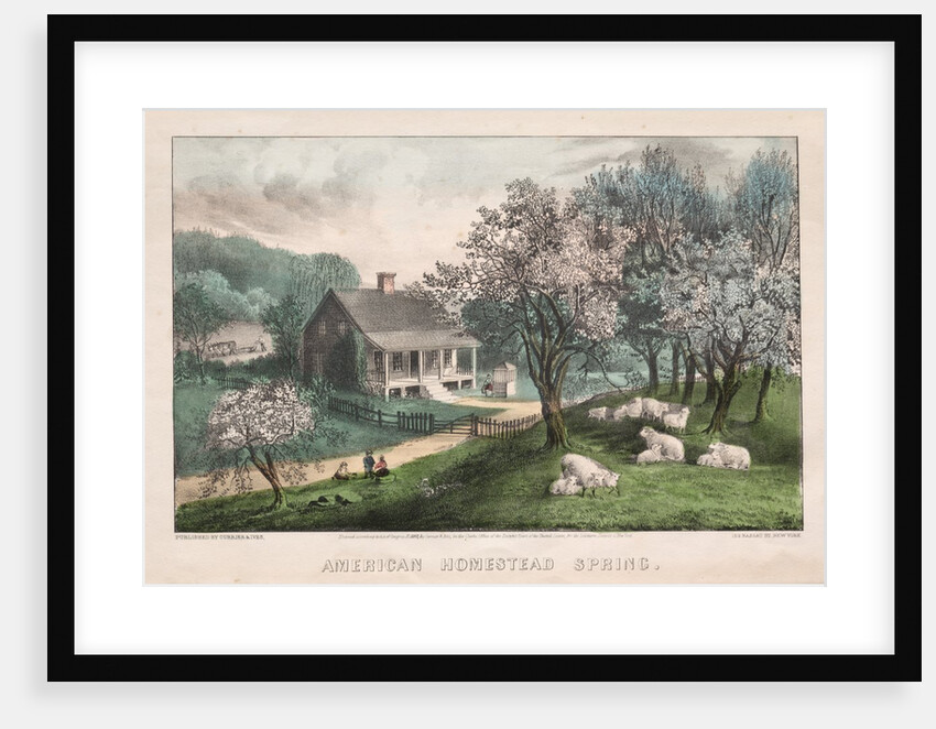 American Homestead, Spring, 1869 by James Merritt Ives; Nathaniel Currier