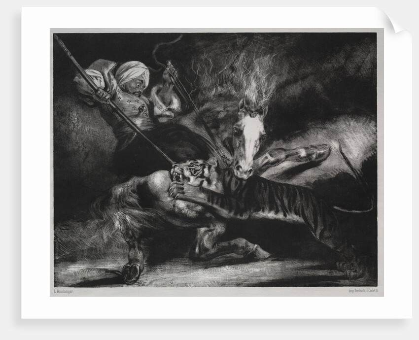 An Attack by a Tiger by Louis Candide Boulanger