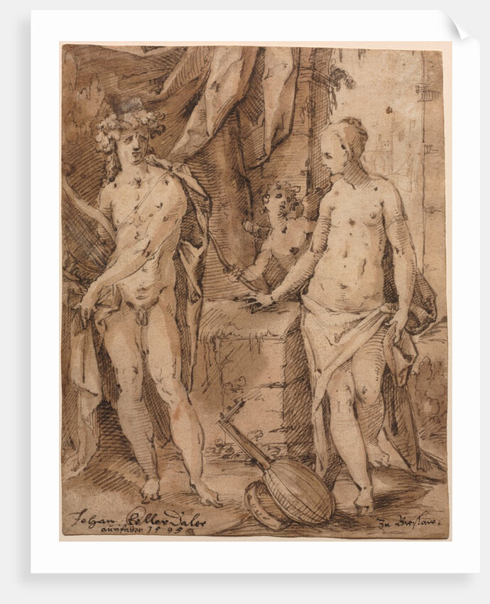 Apollo with Erato and Cupid, 1595 by Johann Kellerthaler