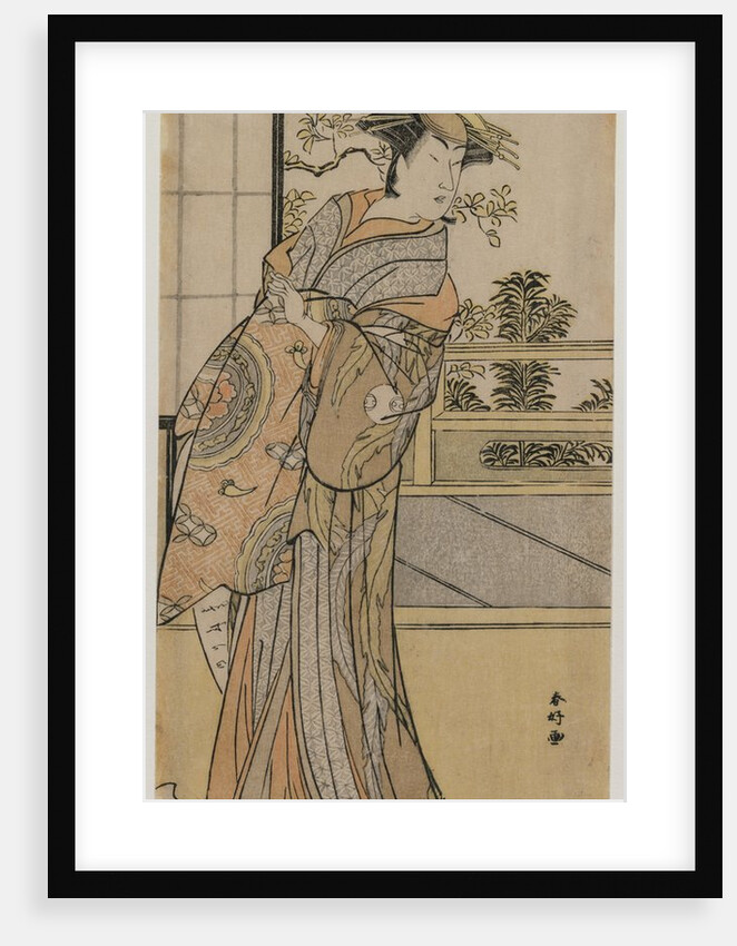 Arashi Murajiro as a Courtesan Holding a Letter, late 1780s by Katsukawa Shunko
