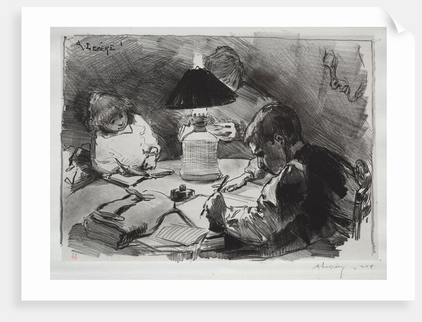 Autour de la Lampe, 1891 by Auguste Louis Lepère
