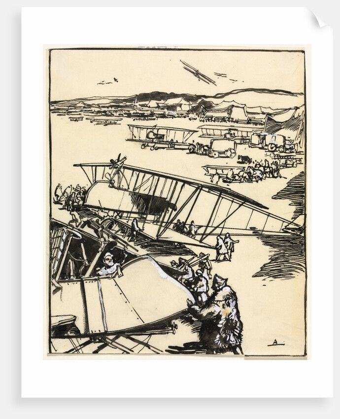 Avions reposant sur le terrain, 1914 by Auguste Louis Lepère