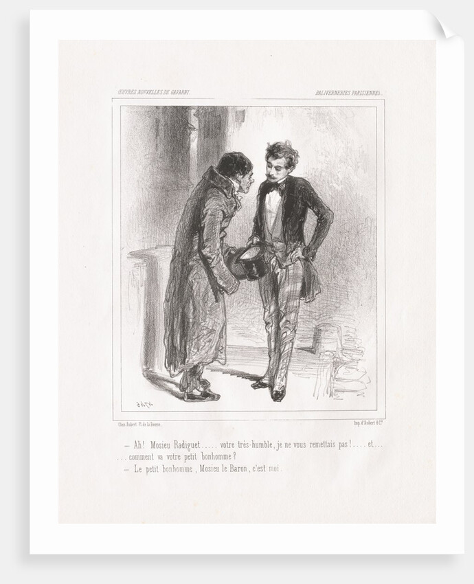 Baliverneries Parisiennes: Ah! Monsieu Radiguet, 1847 by Paul Gavarni