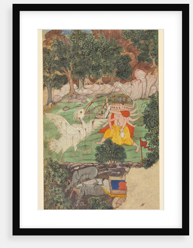 Battle of Ravana and Jatayu, from sarga 49 of the Aranya-kanda…, c by Unknown