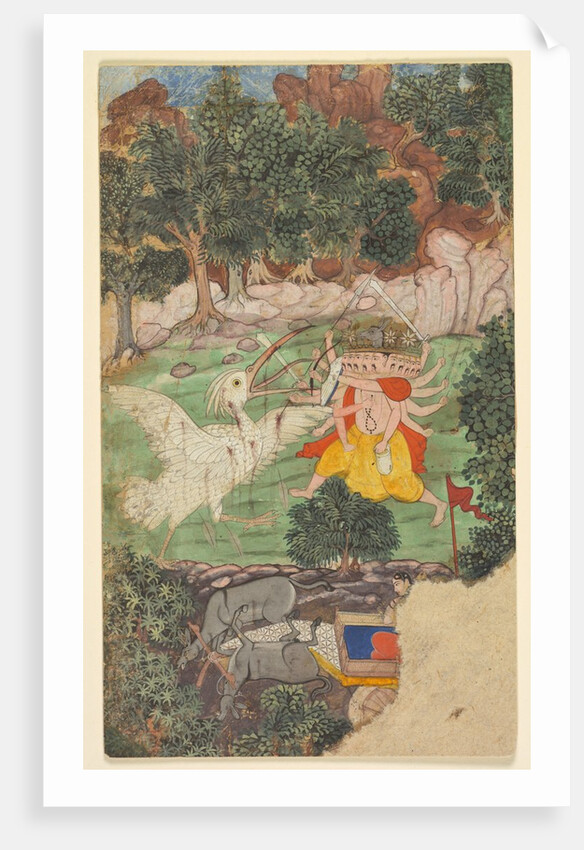Battle of Ravana and Jatayu, from sarga 49 of the Aranya-kanda…, c by Unknown