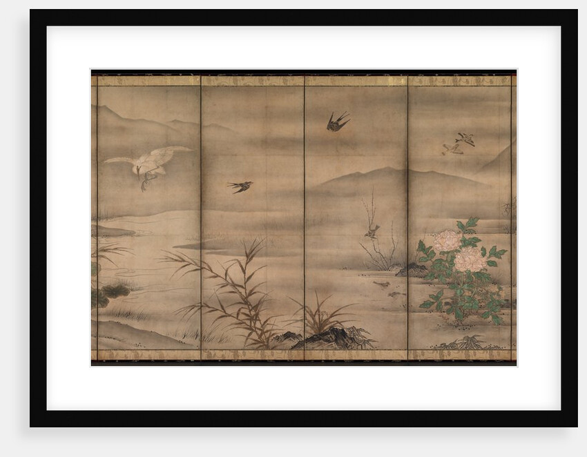 Birds and Flowers in a Landscape of the Four Seasons, second half of the 1500s by Sessh? T?y? (follower of)