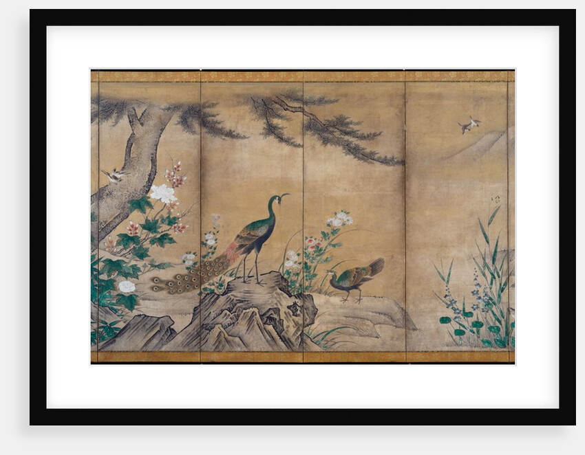 Birds, Trees, and Flowers, late 1500s by Kano Shoei (attributed to)