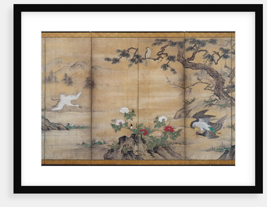 Birds, Trees, and Flowers, late 1500s by Kano Mitsunobu (attributed to)