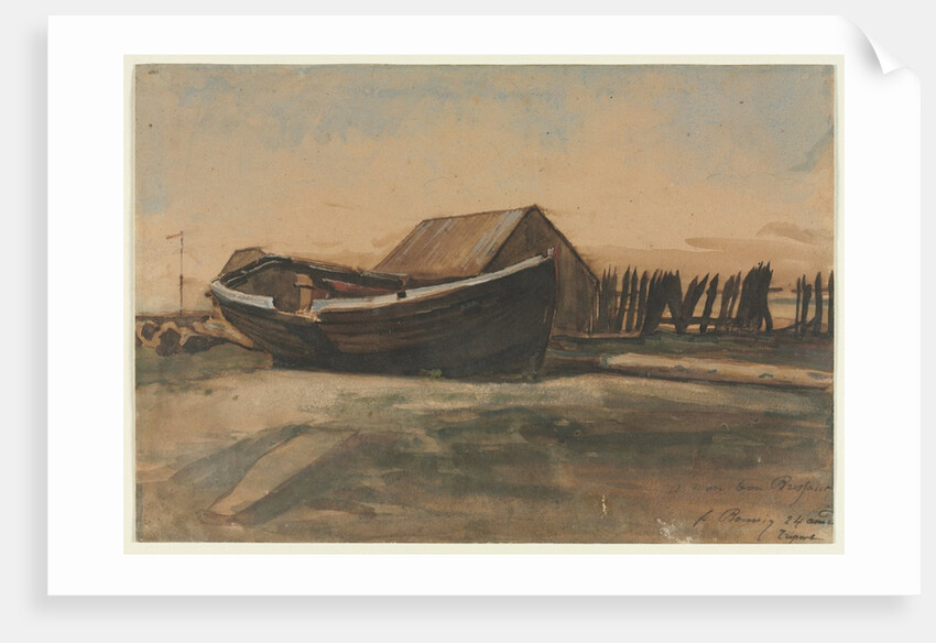 Boat on a Beach, Le Tréport, 1854 by François Bonvin
