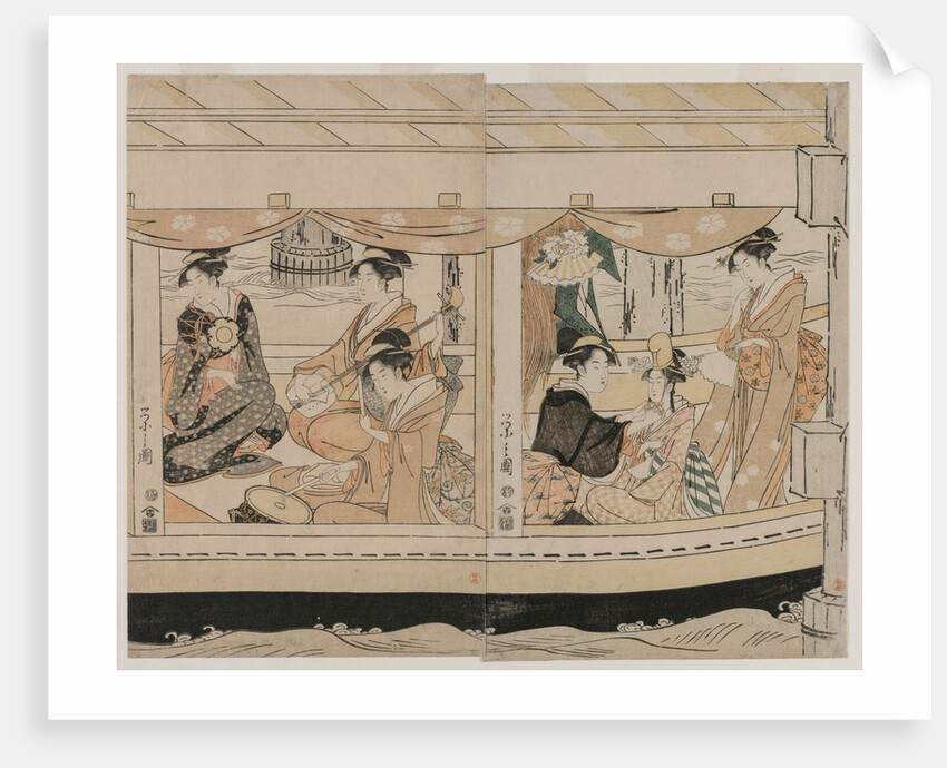 Boating on the Sumida River, mid 1790s by Ch?bunsai Eishi