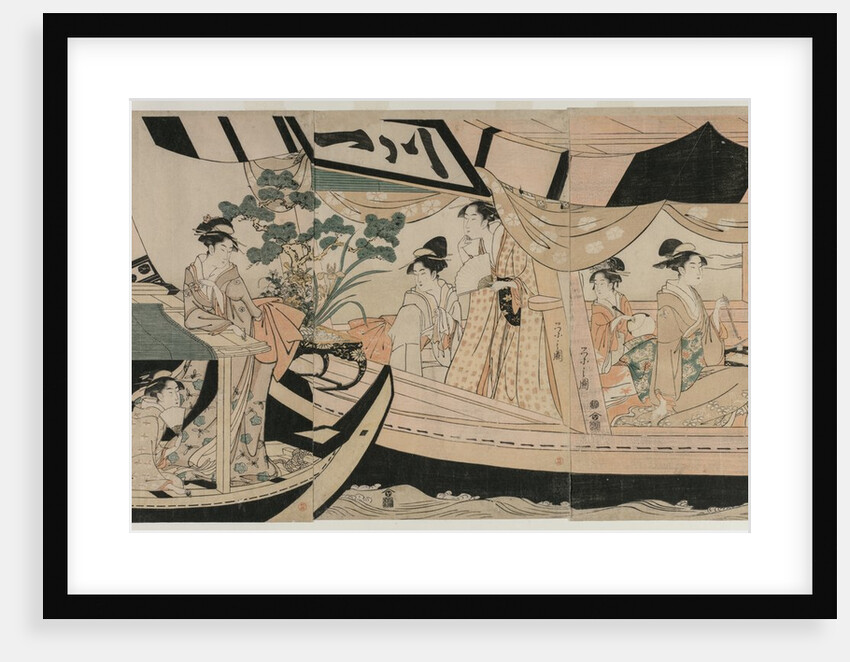 Boating on the Sumida River; Women in a Pleasure Boat on the Sumida River, mid 1790s by Ch?bunsai Eishi
