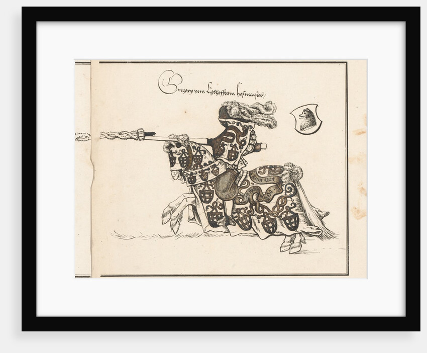 Book on Tournaments: Jouster Facing Left, 1817 by Theobald Senefelder; Clemens Senefelder