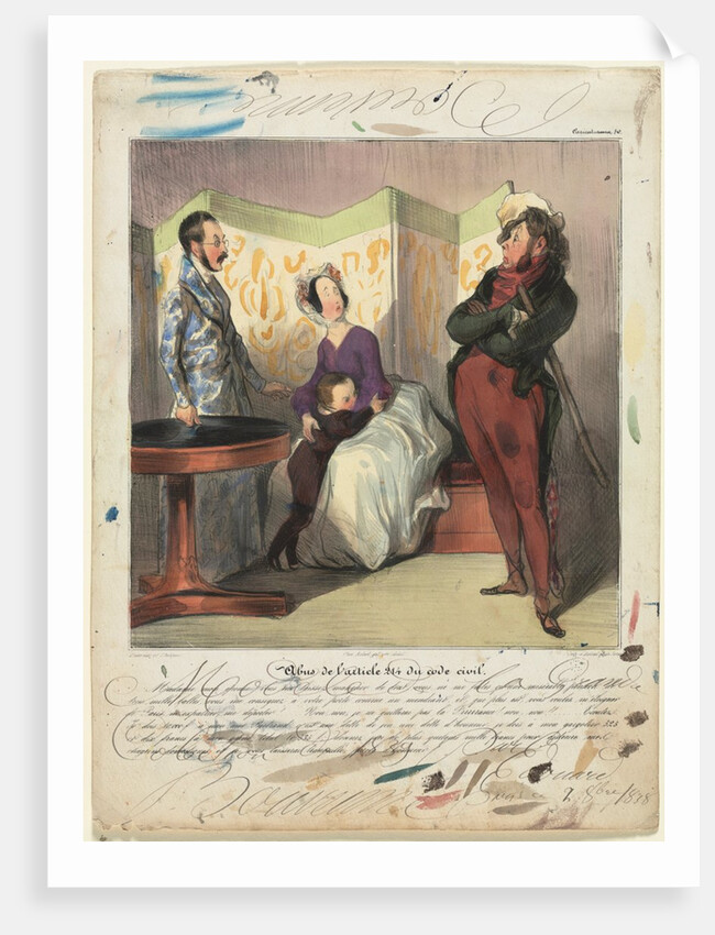 Caricaturana: Breach of Civil Code Article 24, 1837 by Honoré Daumier; Edouard Bouvenne