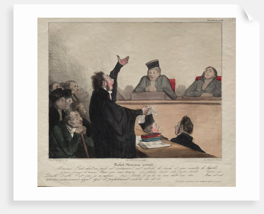 Caricaturana, plate 44: Robert-Macaire, lawyer, 1837 by Honoré Daumier; Aubert