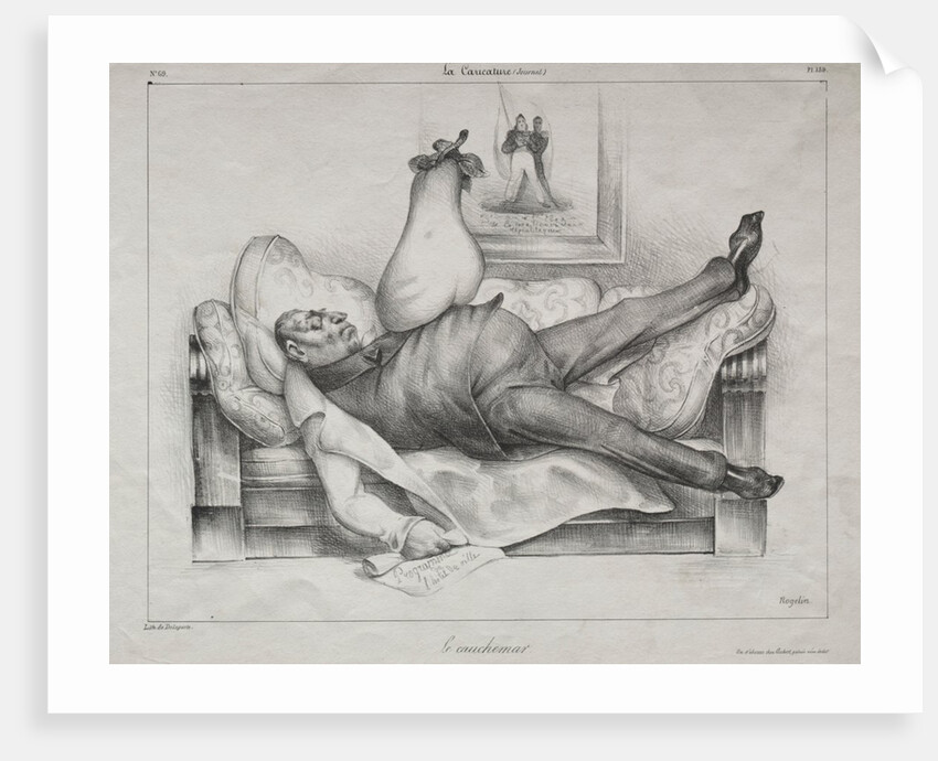 Caricature, plate 139: The Nightmare, 1832 by Honoré Daumier; Aubert