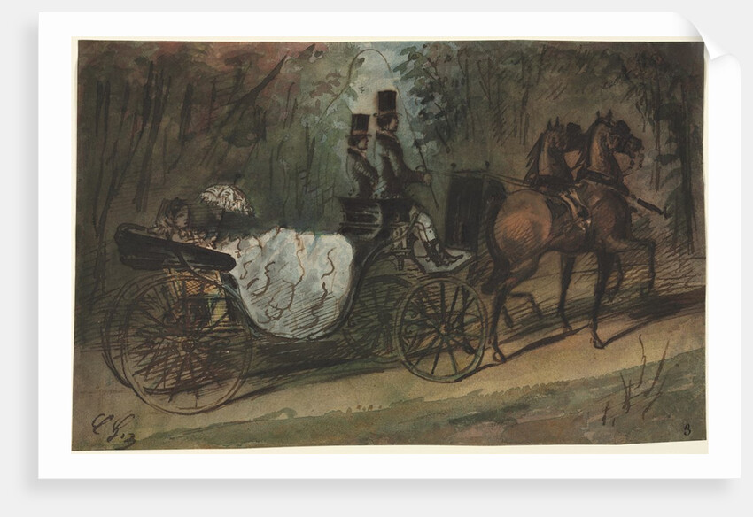 Carriage in the Bois de Boulogne, 1800s by Constantin Guys