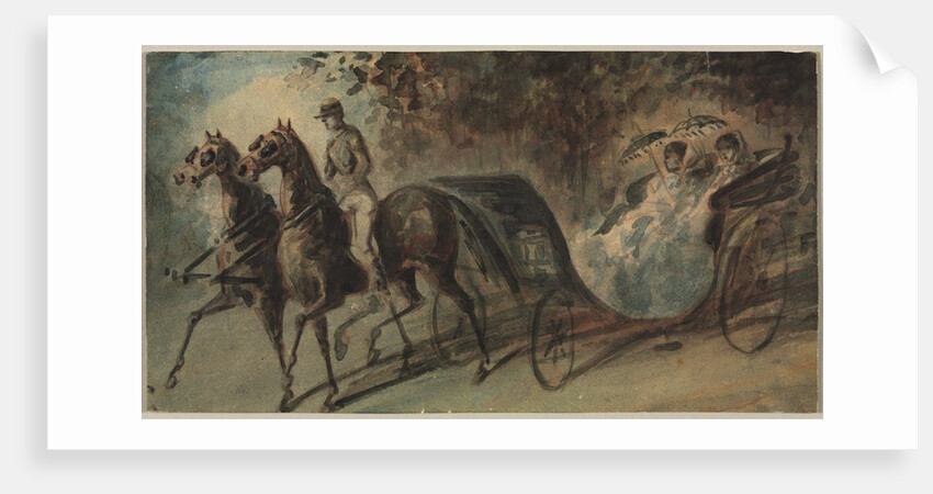 Carriage in the Bois de Boulogne, 1800s by Constantin Guys