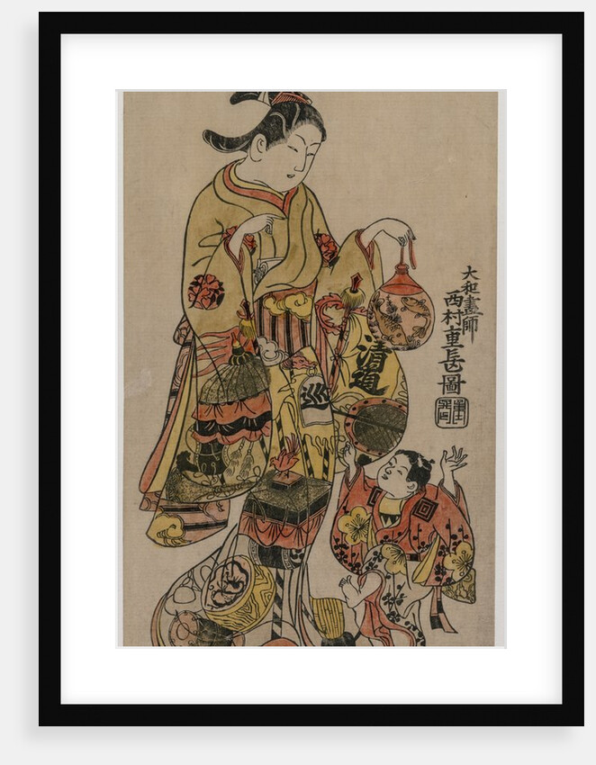 Child Reaching for a Fishbowl, c. mid 1720s by Nishimura Shigenaga
