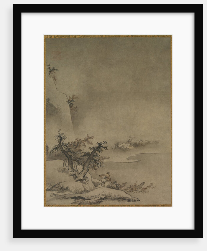 Chinese Servant Walking in the Rain, 1500s by Gaku? Z?ky? (attributed to)