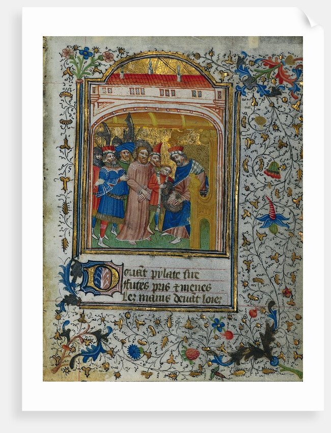 Christ before Pilate: Leaf from a Book of Hours, c. 1420-1430 by Henri d'Orquevaulx; Workshop