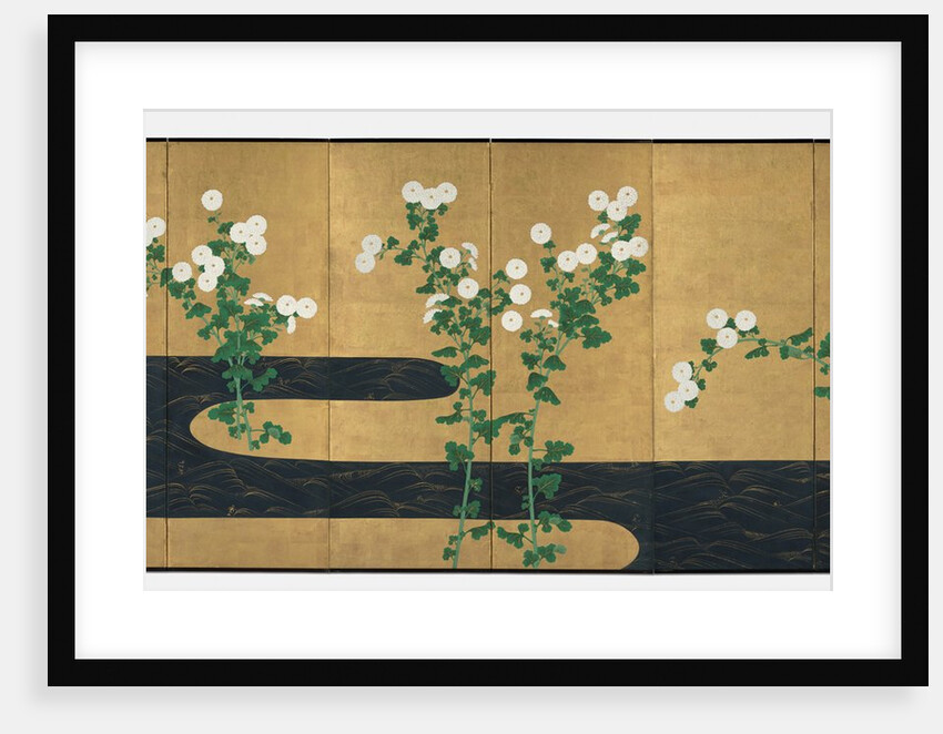 Chrysanthemums by a Stream, late 1700s-early 1800s by Ogata Korin (follower of)