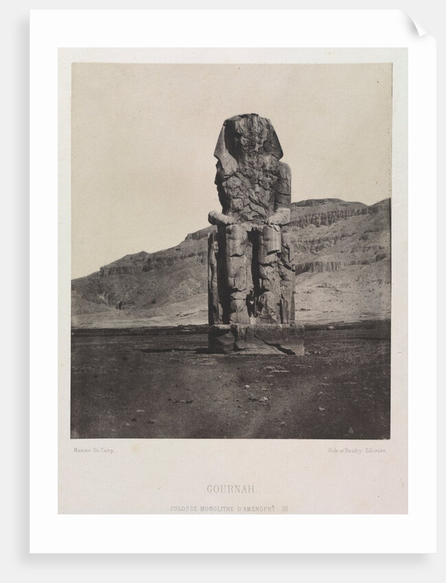 Colossol Monolith of Amenhotep III, Gournah, 1849-1851 by Maxime Du Camp; Gide et J. Baudry