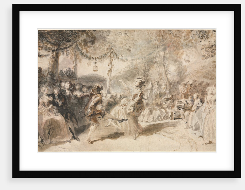 Costumed Dancers Performing in a Garden Tavern, 1756 by Augustin de Saint-Aubin