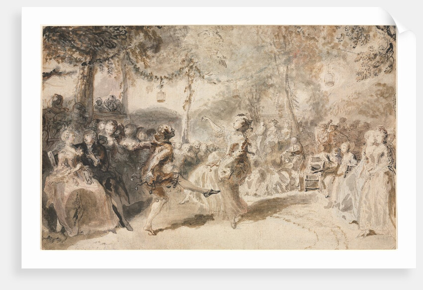 Costumed Dancers Performing in a Garden Tavern, 1756 by Augustin de Saint-Aubin
