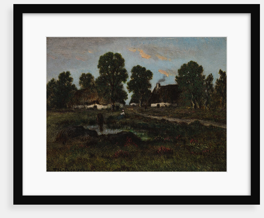 Cottages Near Larchant, not dated by Théodore Rousseau (imitator of)
