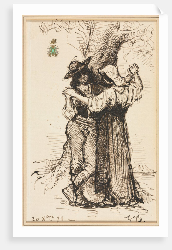Couple Courting by a Tree, 1871 by Léon Bonnat