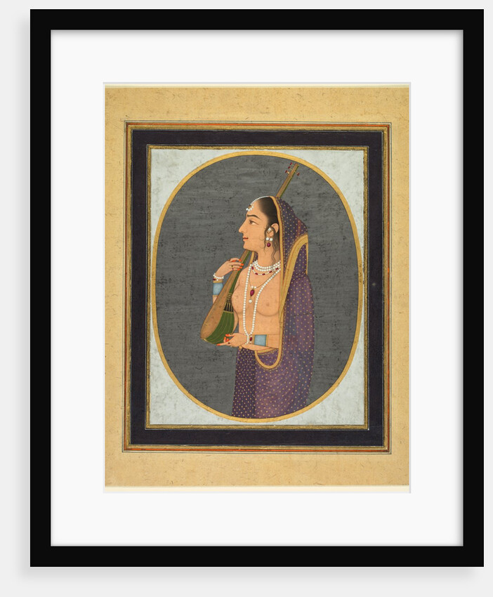 Court lady singing and playing the vina, c. 1760 by Muhammad Rizavi Hindi (attributed to)
